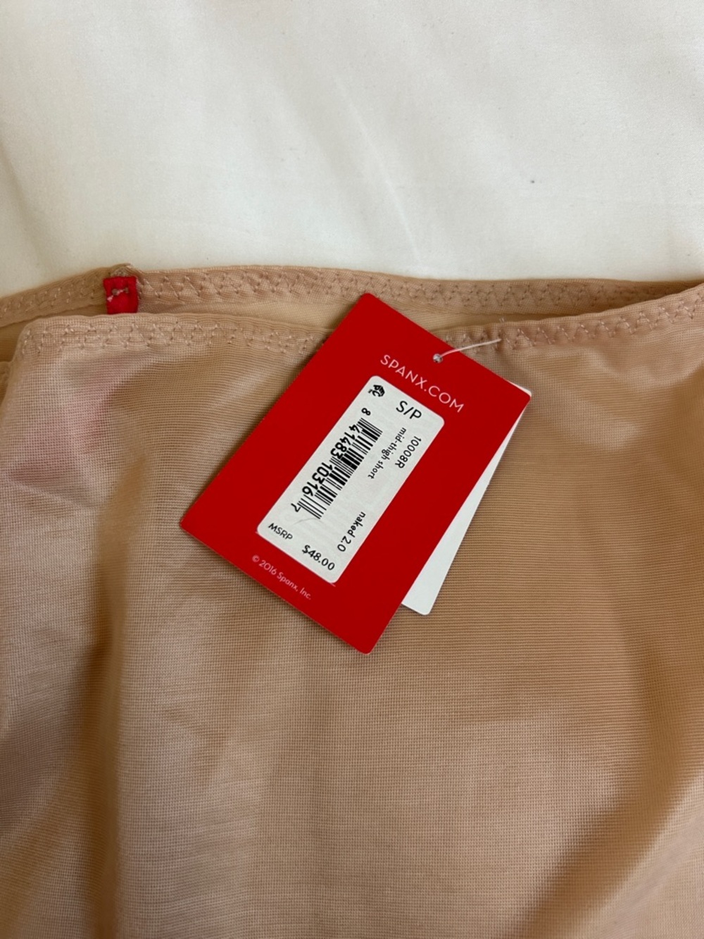 NWT Spanx. Britches Mid thigh Shorts in Beige. Small - Picture 2 of 5